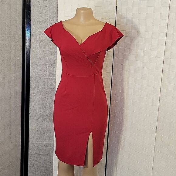 BRAND NEW ALEXA B NITES V-NECKLINE BODYCON SHEATH DRESS - Picture 2 of 15